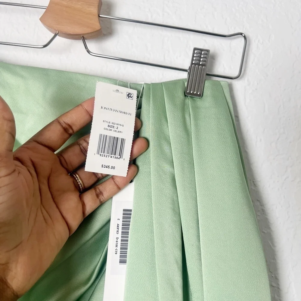 Jonathan Simkhai Mae asymmetric-hem satin mini skirt - Picture 6 of 8